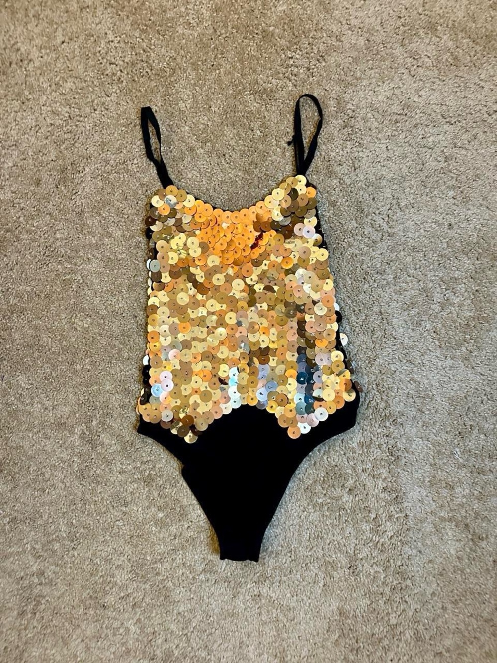 Sequin Gold & Black Bodysuit